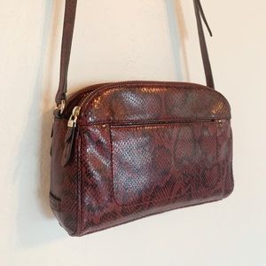 PLUM SNAKE SKIN SHOULDER BAG